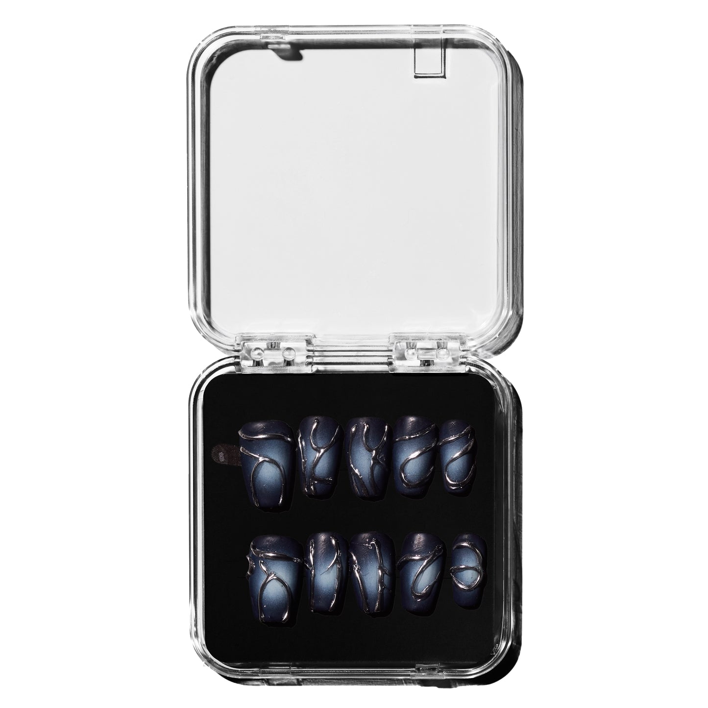 Chrome Onyx reusable press on nails