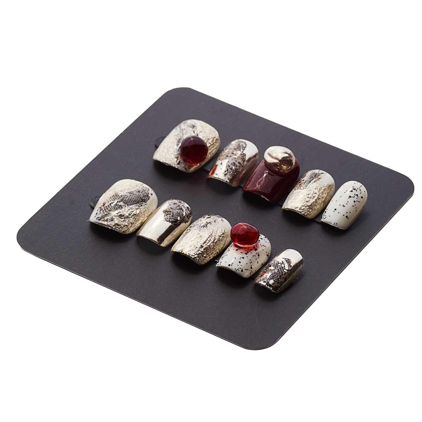 Scarlet Snake  Red Reusable Press on Nails